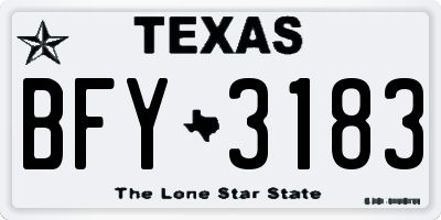 TX license plate BFY3183