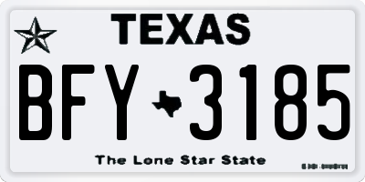 TX license plate BFY3185