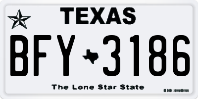 TX license plate BFY3186