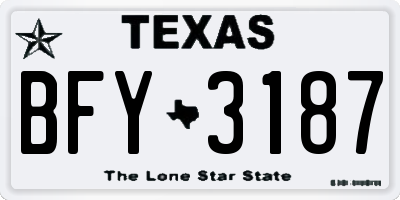 TX license plate BFY3187