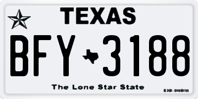 TX license plate BFY3188