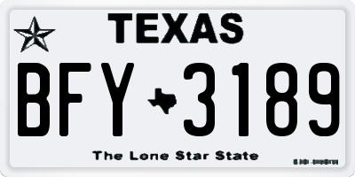 TX license plate BFY3189