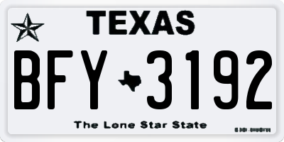 TX license plate BFY3192