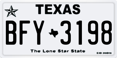 TX license plate BFY3198