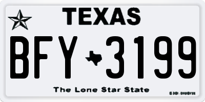 TX license plate BFY3199