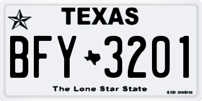 TX license plate BFY3201