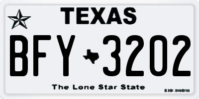 TX license plate BFY3202