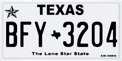 TX license plate BFY3204