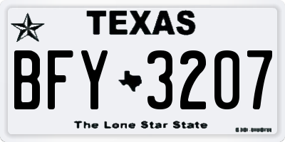 TX license plate BFY3207