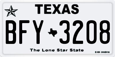 TX license plate BFY3208