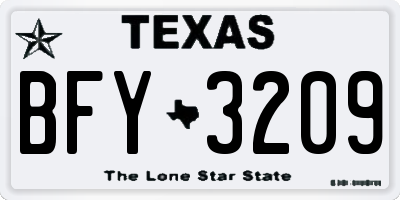 TX license plate BFY3209