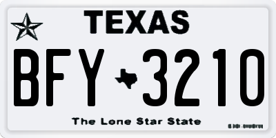TX license plate BFY3210