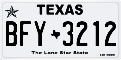 TX license plate BFY3212