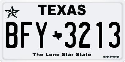 TX license plate BFY3213