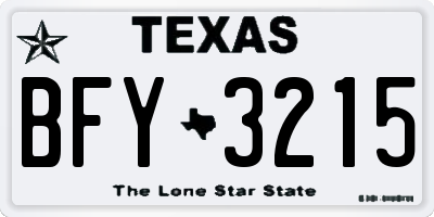TX license plate BFY3215