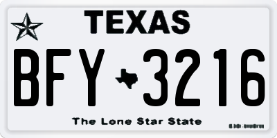 TX license plate BFY3216