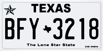 TX license plate BFY3218