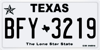 TX license plate BFY3219