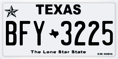 TX license plate BFY3225