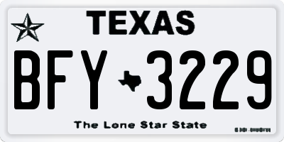 TX license plate BFY3229