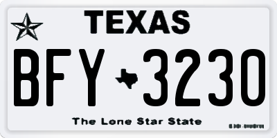 TX license plate BFY3230