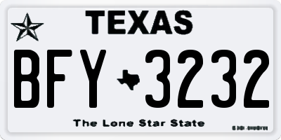 TX license plate BFY3232