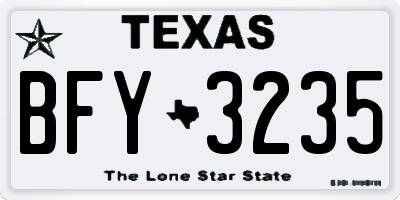 TX license plate BFY3235