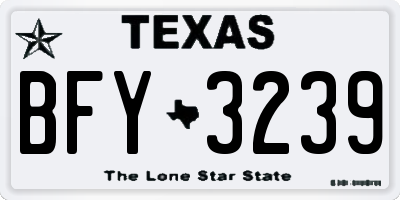 TX license plate BFY3239