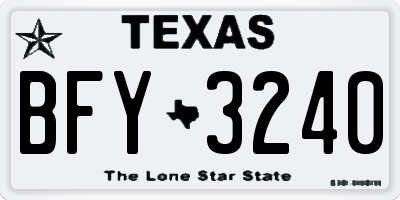 TX license plate BFY3240