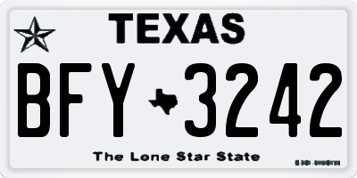 TX license plate BFY3242