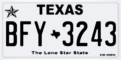 TX license plate BFY3243