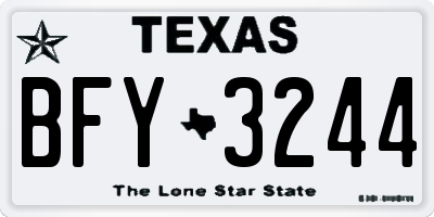 TX license plate BFY3244