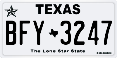 TX license plate BFY3247