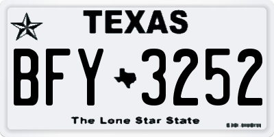 TX license plate BFY3252
