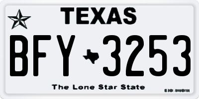 TX license plate BFY3253