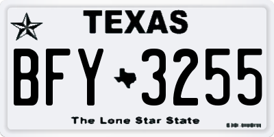 TX license plate BFY3255