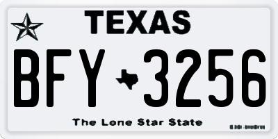 TX license plate BFY3256