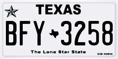 TX license plate BFY3258