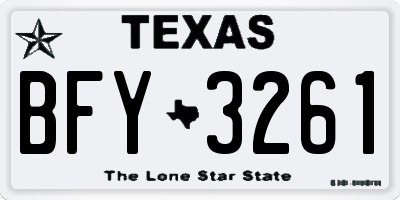 TX license plate BFY3261