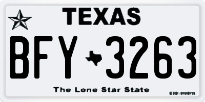 TX license plate BFY3263