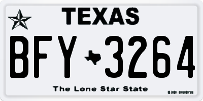 TX license plate BFY3264