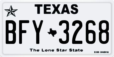 TX license plate BFY3268