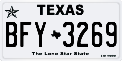 TX license plate BFY3269