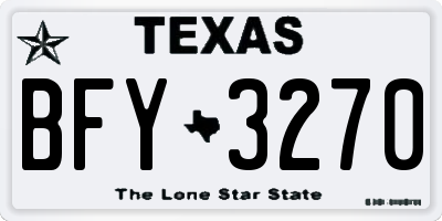 TX license plate BFY3270