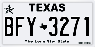 TX license plate BFY3271