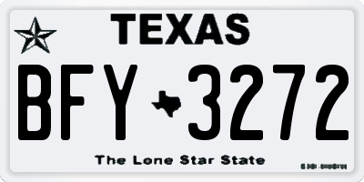 TX license plate BFY3272