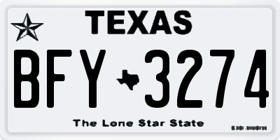 TX license plate BFY3274