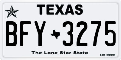 TX license plate BFY3275