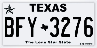 TX license plate BFY3276