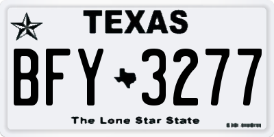 TX license plate BFY3277